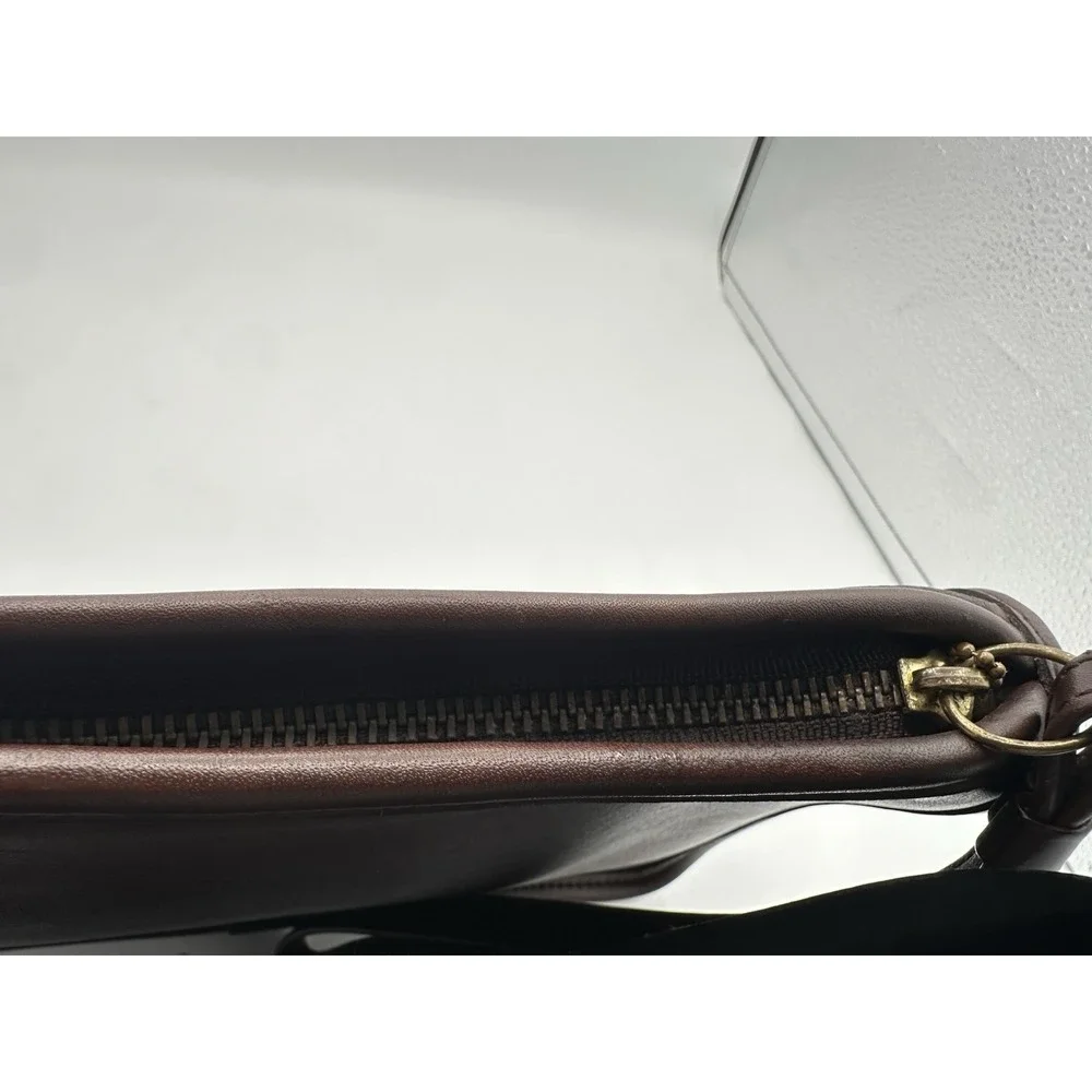 Coach Men's Mahogany Brown Zip Top Pouch Bag 9972 Vintage